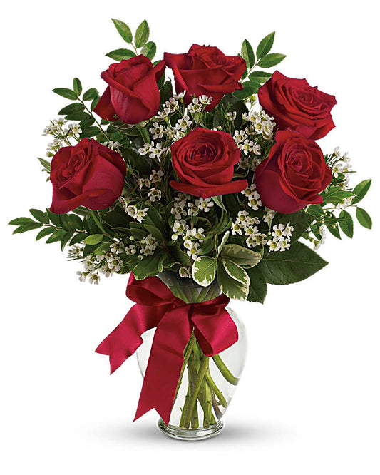 Thoughts of You Bouquet with Red Roses
