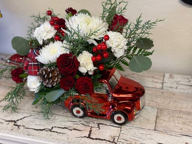 Vintage Red Truck Bouquet